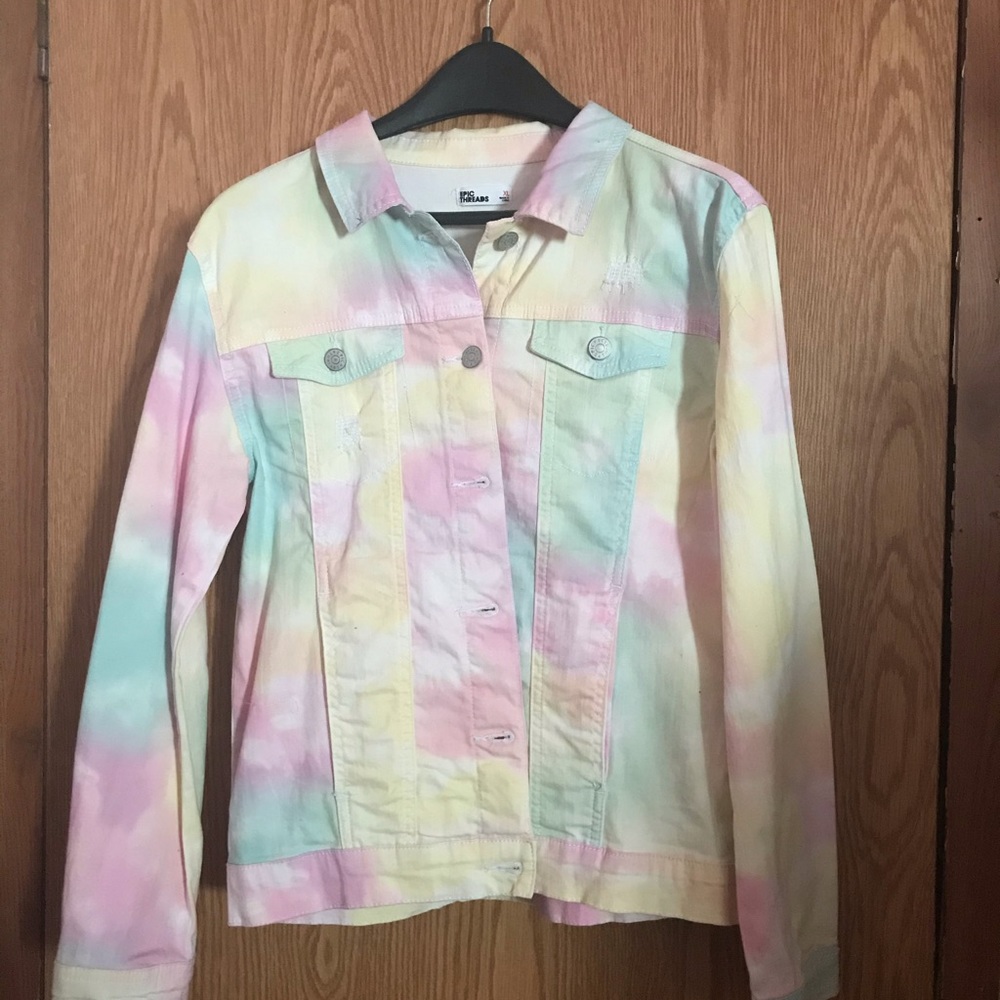 Tie dye denim jacket